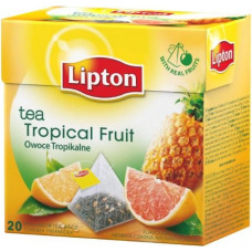 Melnā tēja LIPTON, ar tropu augļiem, piramīdas, 20gab
