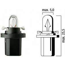 Flosser B-5 Autolampa 12V 1.2W B8.5d melns cokols