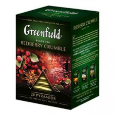 *GREENFIELD Redberry Crumble melnā tēja piramīdās 20x1.8g
