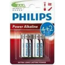 Philips B-5 Baterijas PHILIPS LR03/AAA Power Alkaline, 6 gab.