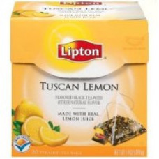Melnā tēja LIPTON Lemon, piramīdas, 20gab