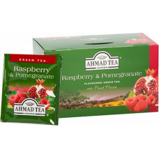 Zaļā tēja AHMAD Alu GREEN Raspberry & Pomegranate, 20 maisiņi paciņā