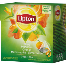 Zaļā tēja LIPTON, Mandarine – Orange, 20 piramīdas maisiņi paciņā