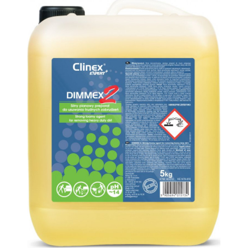 Clinex Dimmex2 priekšmazgātājs, stipri putojošs, koncentrāts, 5kg