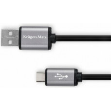 Vads USB - USB type C 1m melns