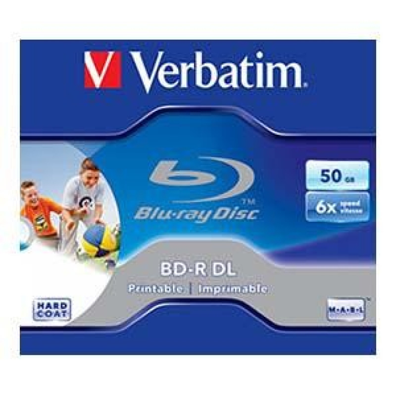 *BD-R DL 50Gb/6x Blu-rayDisc (jewel) printable Verbatim