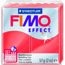 Cietējoša modelēšanas masa FIMO EFFECT, 57 g, caurspīdīgi sarkanā krāsa (translucen red)