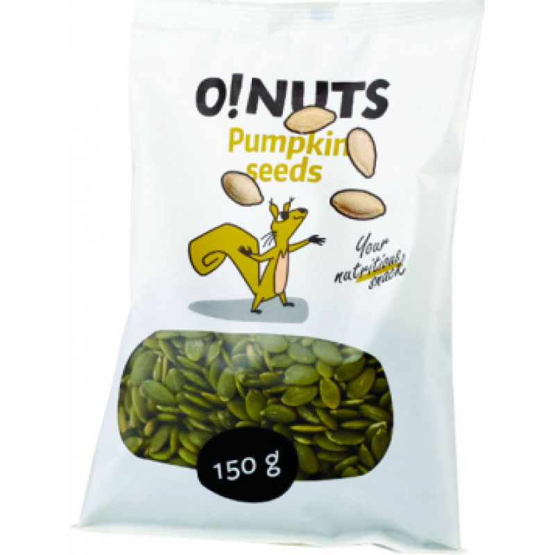 Ķirbju sēklas O!NUTS, lobītas, 150 g ( Gab. x 6 )