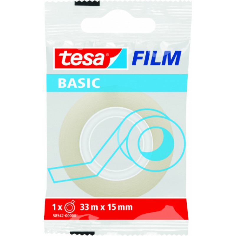 Līmlente TESAfilm Basic, caurspīdīga, 33m x 15 mm
