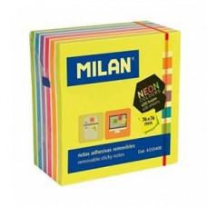 Līmlapiņas 76x76mm,  400 lap. 6 neona krāsas Milan