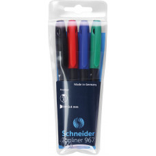 Pildspalva liners SCHNEIDER TOPLINER 967, 0.4mm, 4 krāsu komplekts