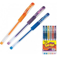 Gela pildspalva PATIO GLITTER 1.0 mm, 6 krāsu komplekts
