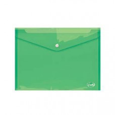 Папка- конверт с кнопкой А4 прозрачная зеленая