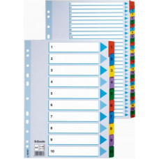 Sadalītājs dokumentiem Esselte A4, 1-12 kartona ar krāsainiem cipariem