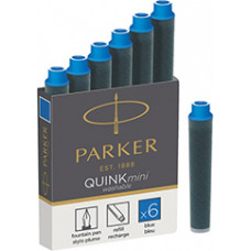 Tintes kapsulas PARKER, īsas, zila tinte, 6 gab/kastītē