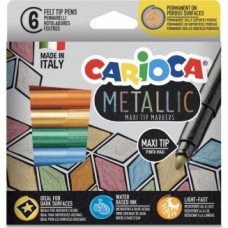 Flomasteri CARIOCA Metallic MaxiMarkers Box 6gab