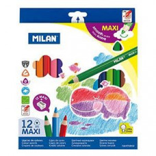 Zīmuļi krāsainie 12 krāsas MAXI trīsstūrveida,  Milan