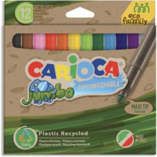 Flomasteri CARIOCA Jumbo EcoFamily, 12 krāsas