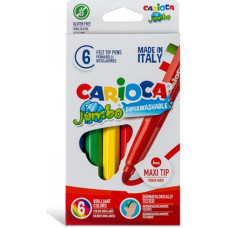 Flomasteri CARIOCA JUMBO kartona iepakojums, 6 krāsas