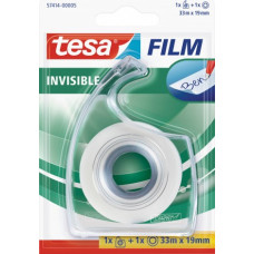 Pašlīmējoša lente tesafilm® Invisible, caurspīdīga 33m x 19mm + 1 turētājs