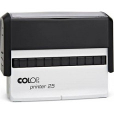 Zīmogs COLOP Printer 25, melns korpuss, zils spilventiņš