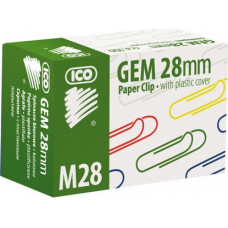 Saspraudes ICO 28 mm, 100 gab/kastītē, krāsainas