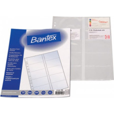 Kabatas vizītkartēm Bantex A4 (105x55mm), 10 gab./iepak.