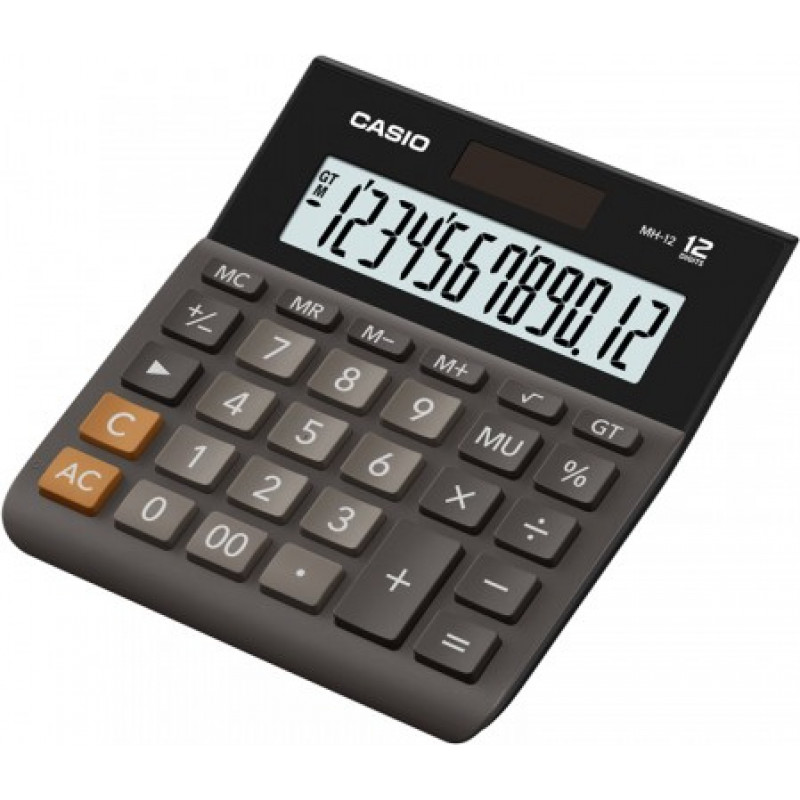 Galda kalkulators CASIO MH-12, 127 x 137 x 29 mm, melns