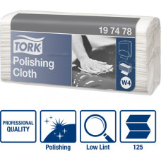 Pulēšanas drāna TORK Premium W4, 35.5 x 42.8 cm, 1 sl., baltā krāsā, 125 gab./iepak.