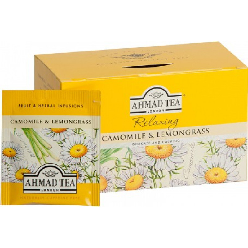 Tēja AHMAD Alu CAMOMILE & LEMONGRASS, 20 maisiņi x 1.5 g paciņā