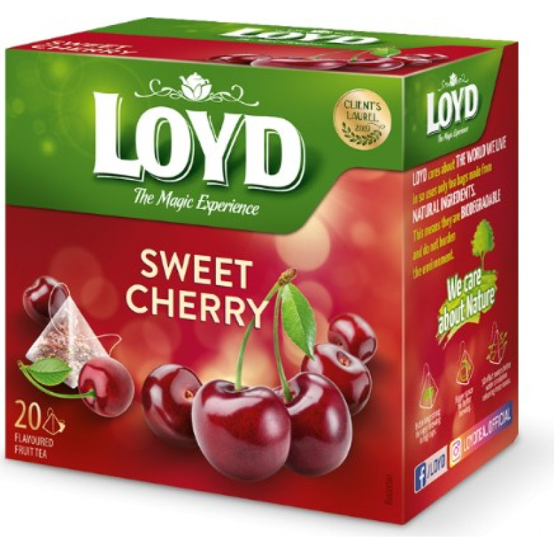 Augļu tēja LOYD Pyramids Sweet Cherry, 20x2g