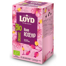 Aromatizēta zāļu-augļu tēja LOYD Rose Rosehip, BIO, 20x2g