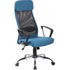 Biroja krēsls Office4You DARLA zils audums, hromēts pamats