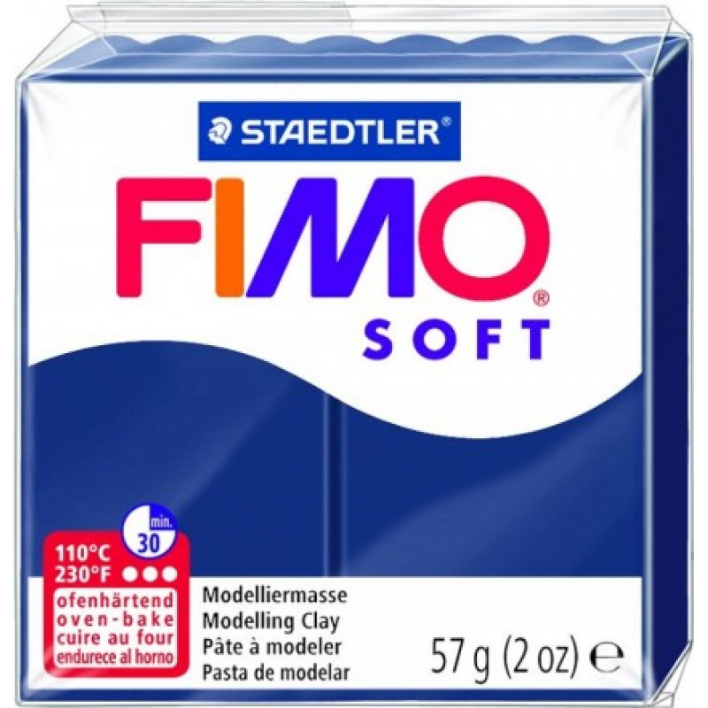Cietējoša modelēšanas masa FIMO SOFT, 57 g, zilā krāsa (winsdor blue)