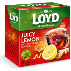 Zāļu tēja LOYD Pyramids ar sildošu efektu Juicy Lemon ar ingveru un medu , 20x2 g