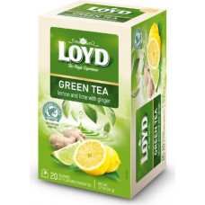 Zaļā tēja LOYD Lemon & Lime ar ingveru, 20x1,7 g