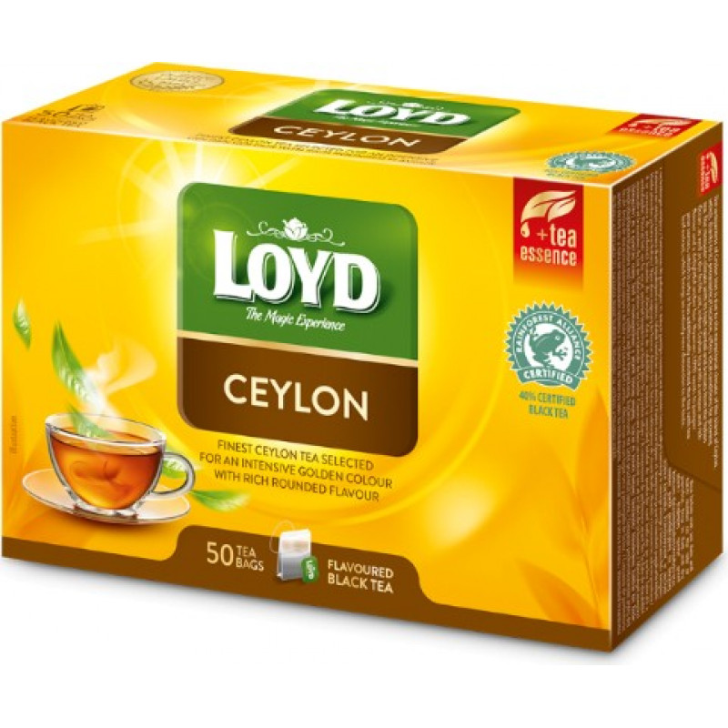 Aromatizēta melnā tēja LOYD Ceylon, 50x2g